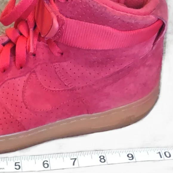 NIKE AIR FORCE 1 Hi Suede University Red Sz 8 Retro Vintage collectable - Picture 8 of 9